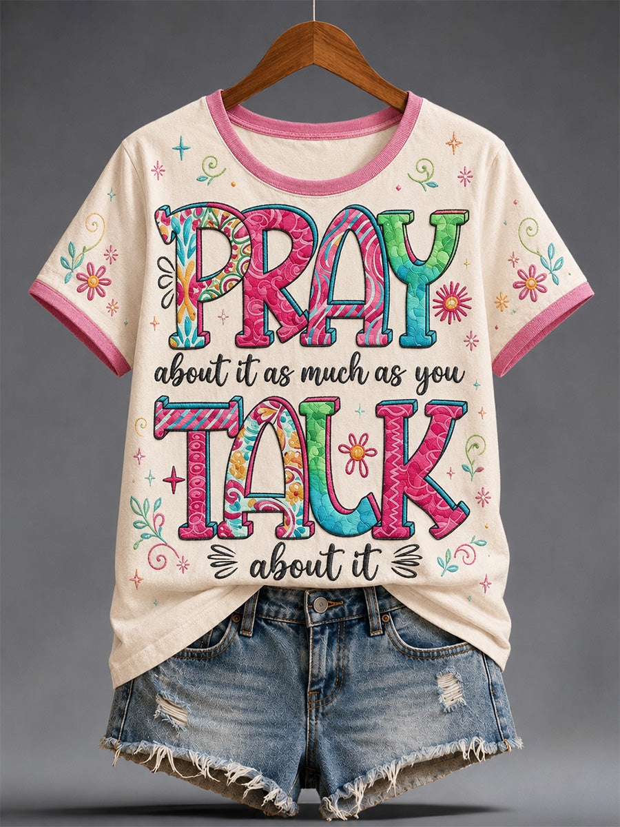 Women's Christian Jesus Print Casual Tee