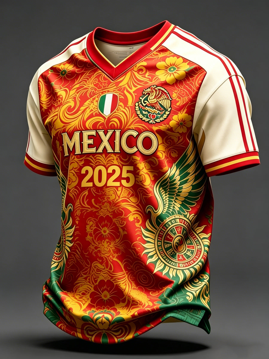 Men's Mexican Soccer Match Art Print Short-Sleeve T-Shirt