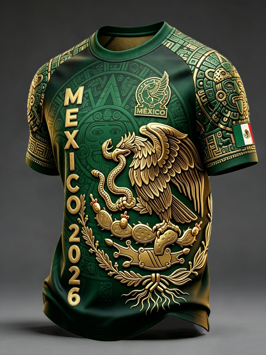 Men's Mexican Soccer Match Art Print Short-Sleeve T-Shirt