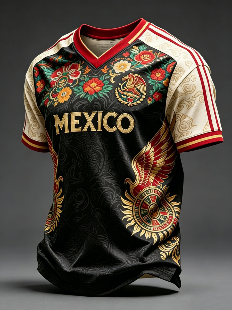 Men's Mexican Soccer Match Art Print Short-Sleeve T-Shirt