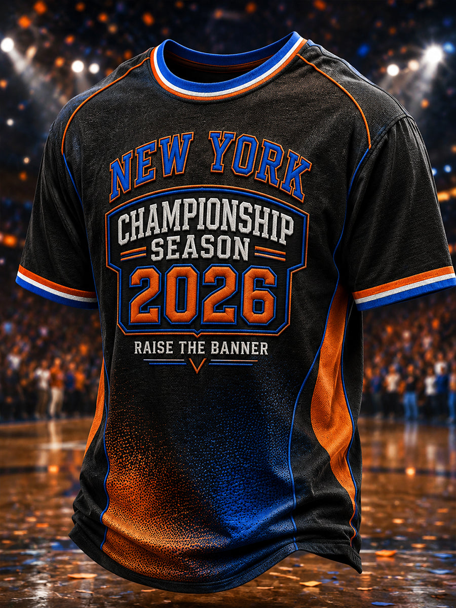 Men's New York 2026 Champions Print T-Shirt