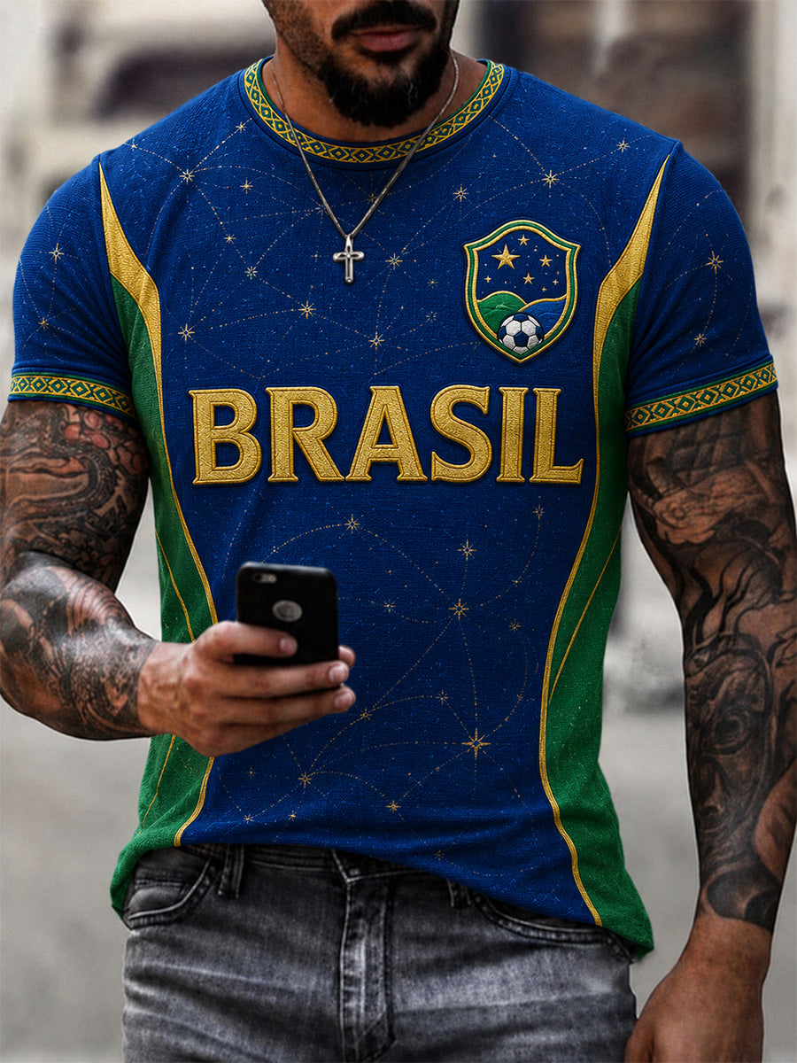 Men's Gift For Football Fans Print Casual Tee