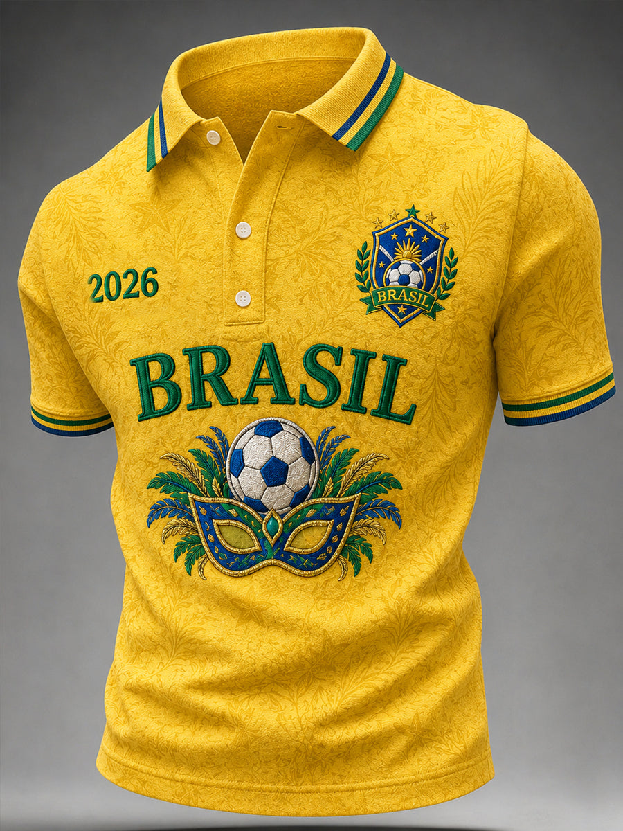 Men's Brazil Football Fan Gift Short Sleeve Top