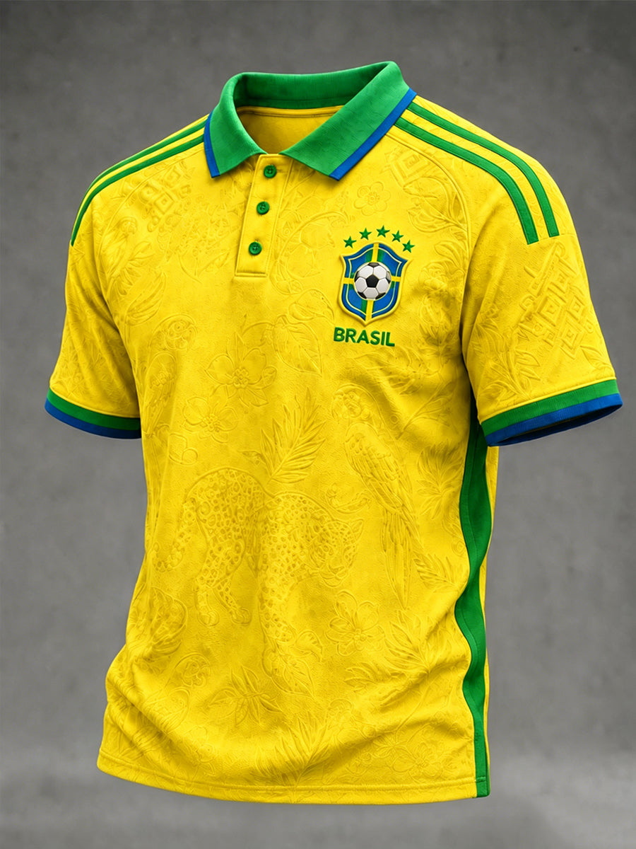 Men's Brazil Football Fan Gift Short Sleeve Top