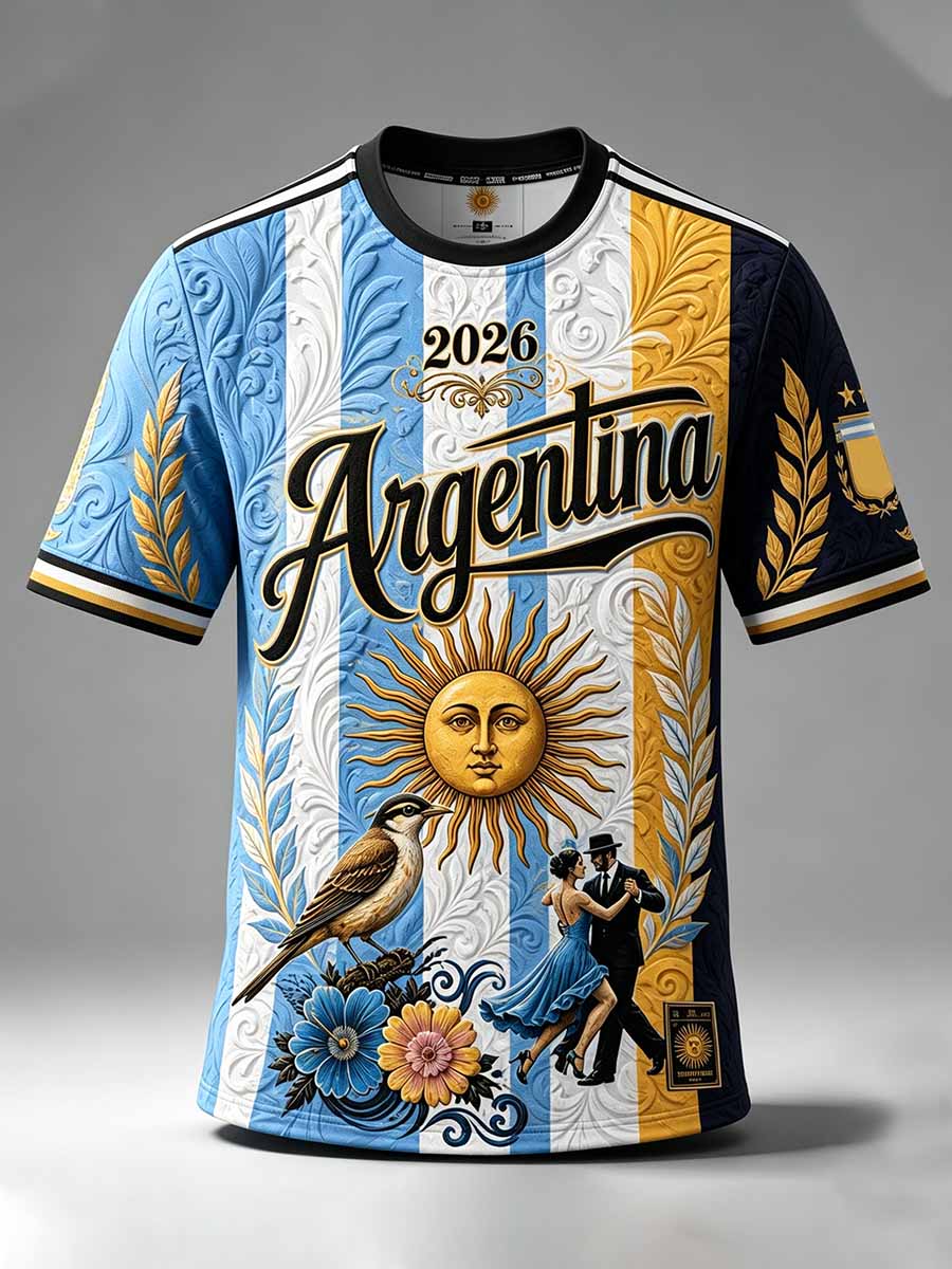 Men's Argentina Football Print T-Shirt
