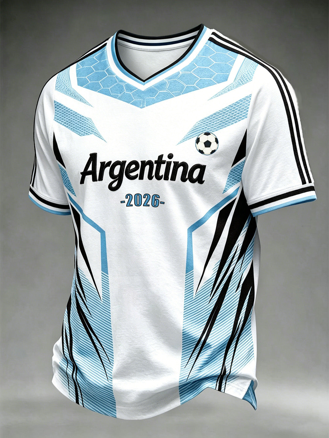 Men's star football team cheering casual short-sleeve T-shirt