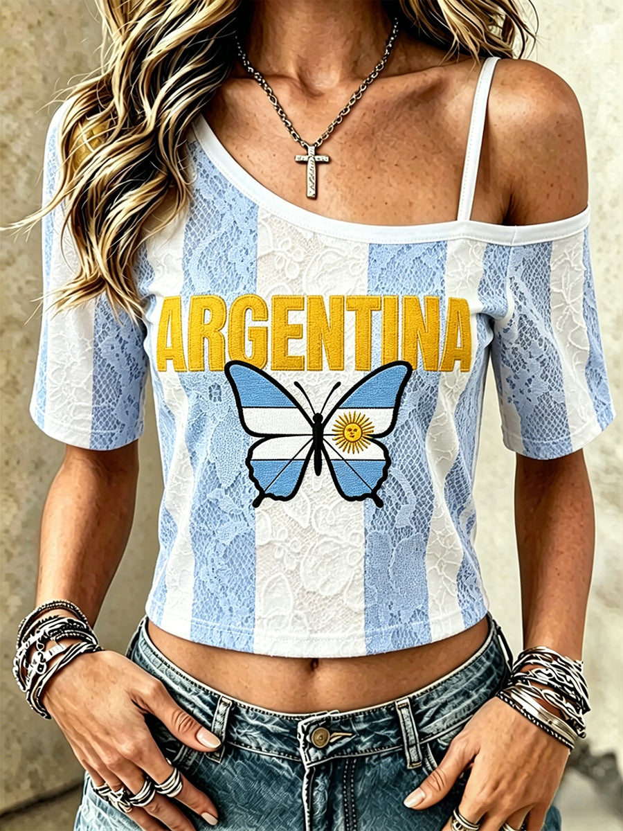 Women's Argentina Football Printed T-shirt