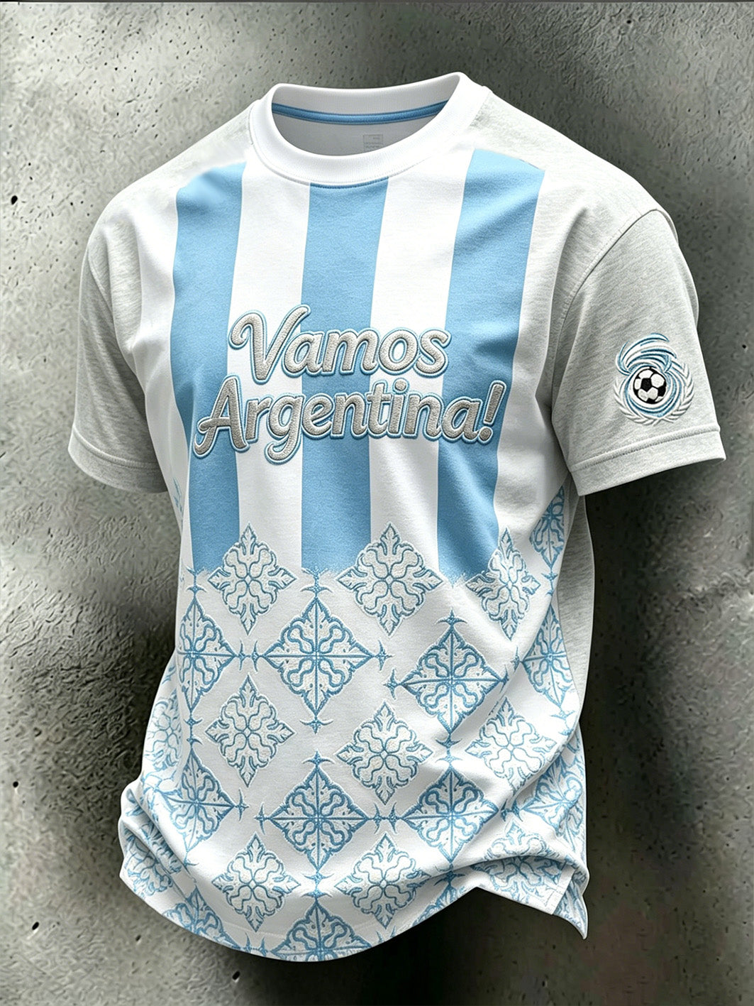 Men's popular football team cheering casual short sleeve T-shirt