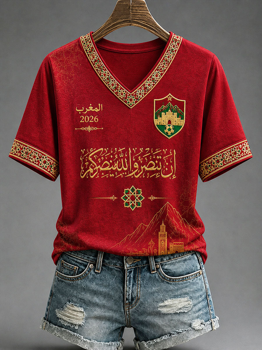 Women's 2026 Morocco Football T-shirt