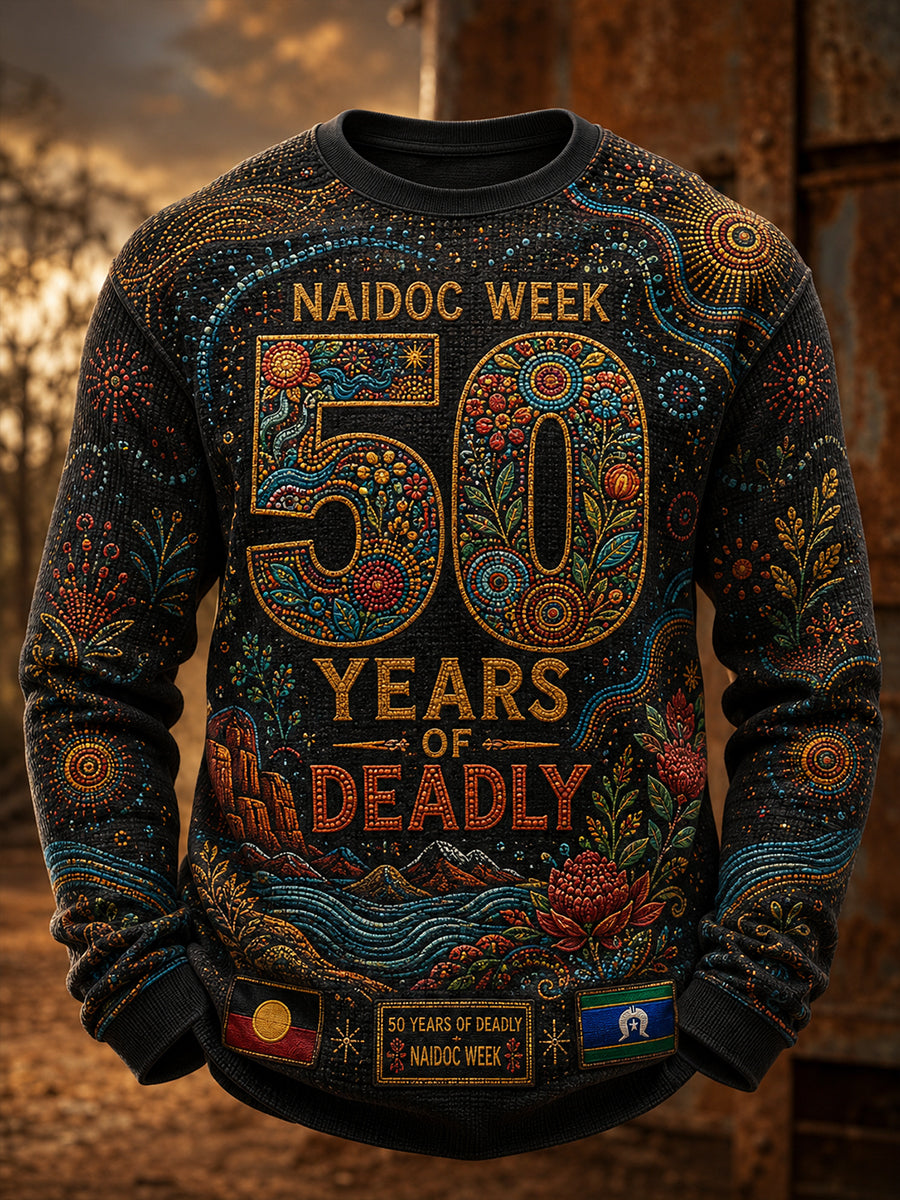 Men's Australia Naidoc Week Waffle Long Sleeve T-Shirt