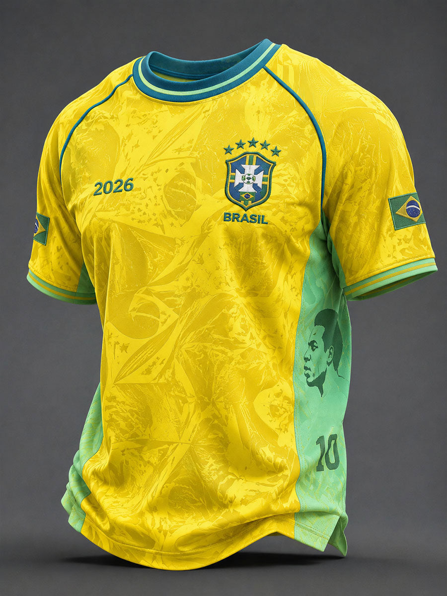 Men's Brazil No.10 Soccer King T-Shirts