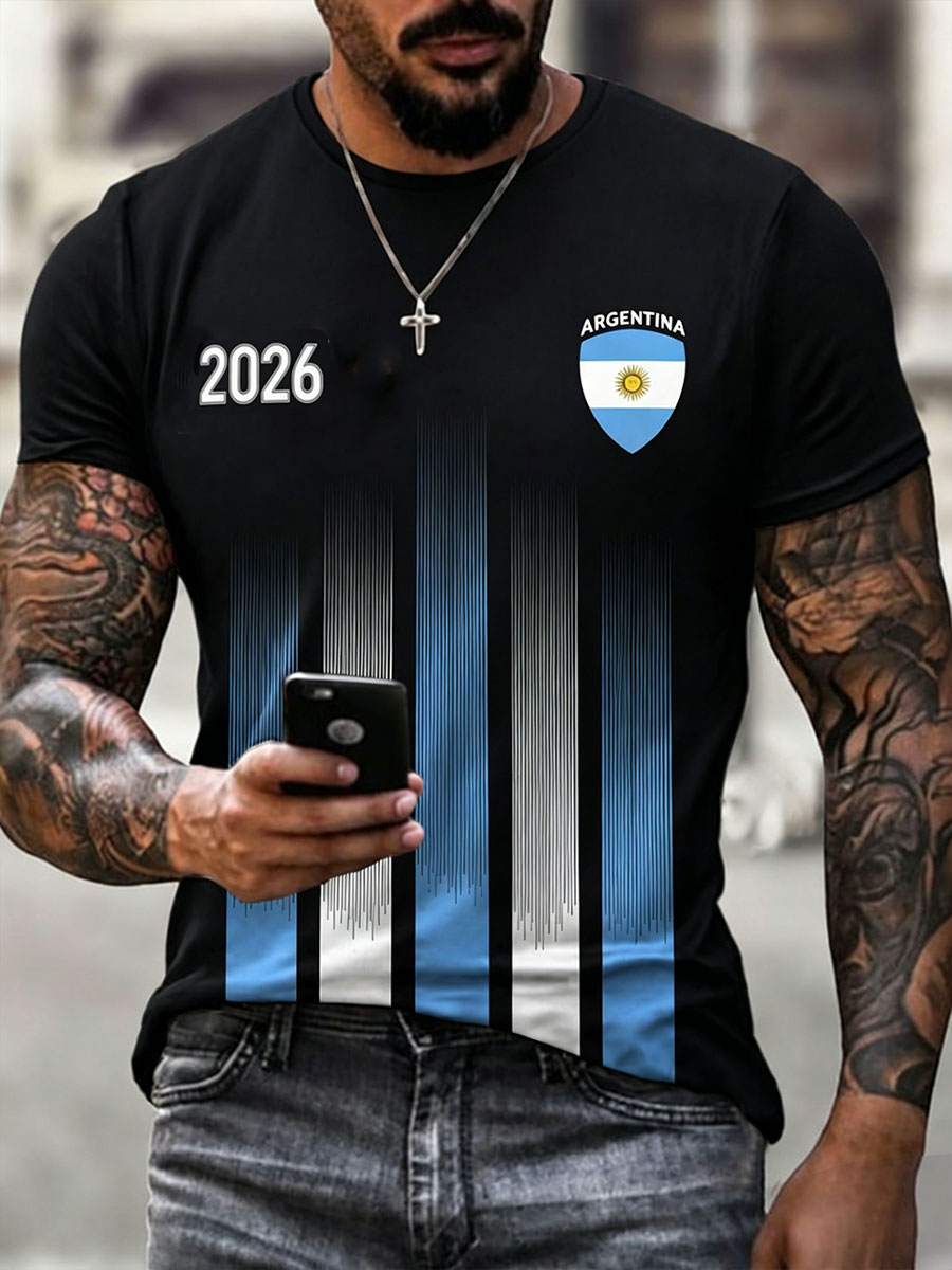Men's Argentina Football Short Sleeves T-shirt