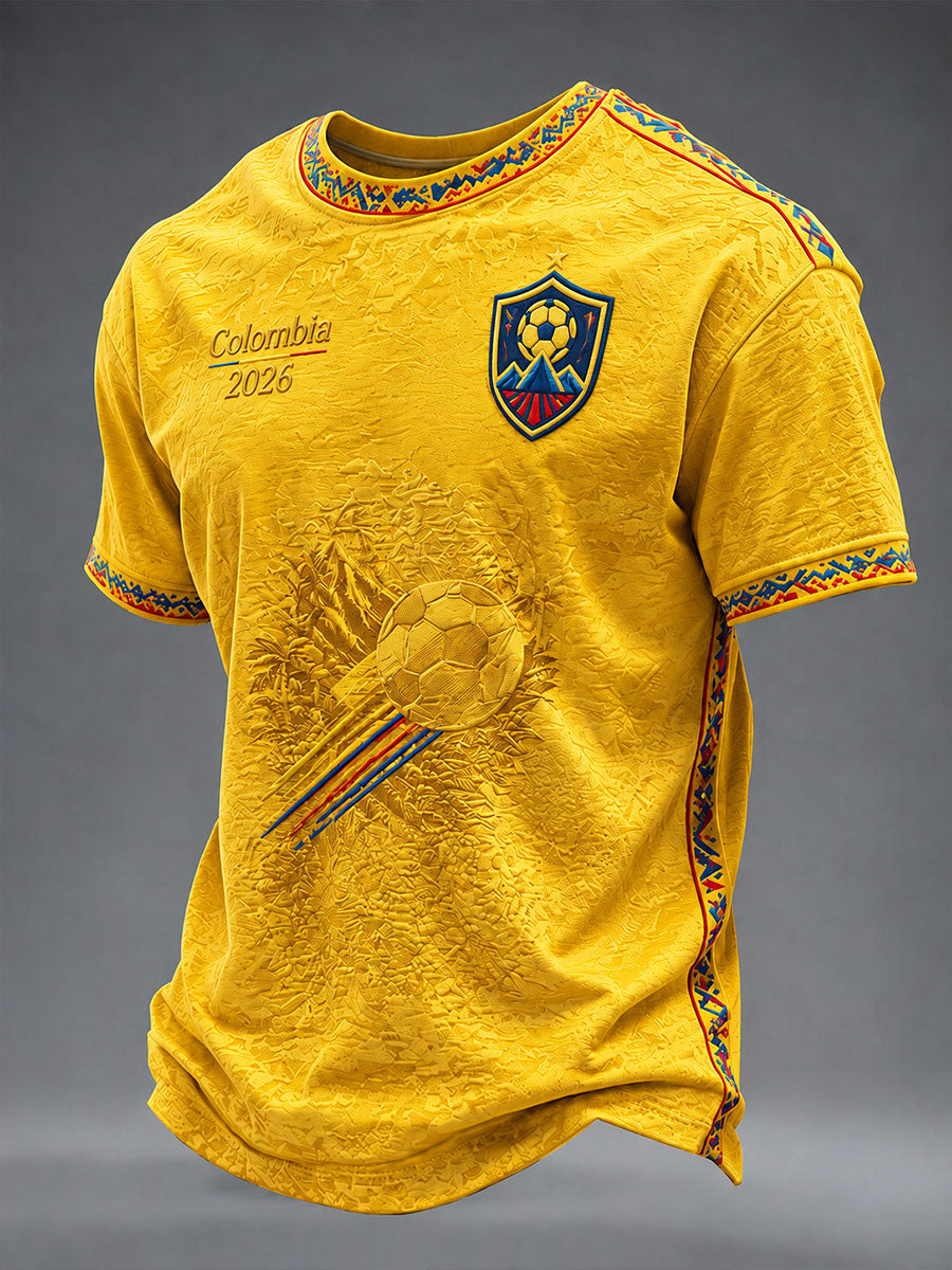 Men's 2026 Colombia Football Print Casual Unisex T-Shirt