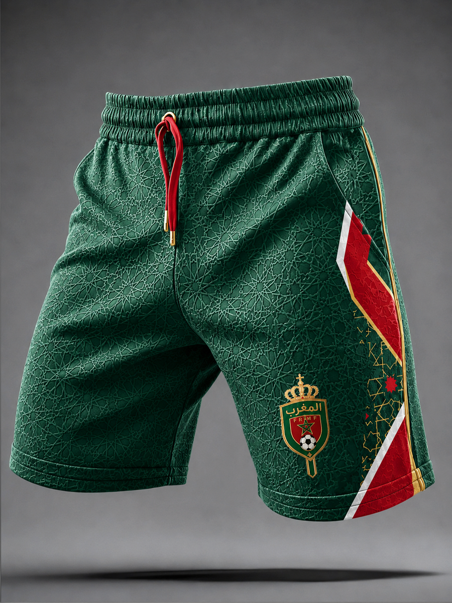 men's Morocco Football Printed shorts