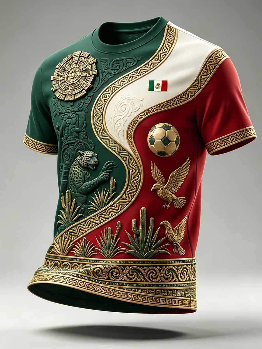 Men's Mexican Football Print T-Shirt