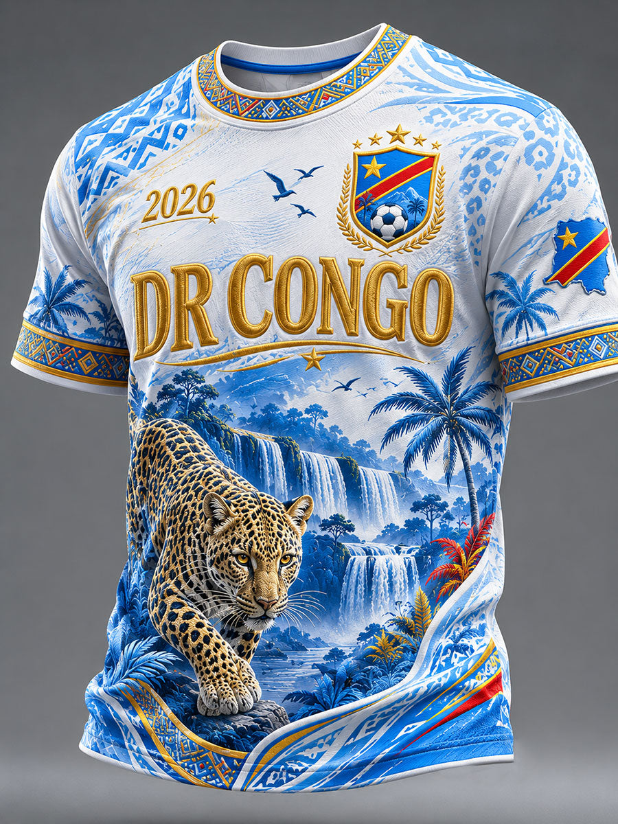 Men's DRC Football Print Casual T-shirt