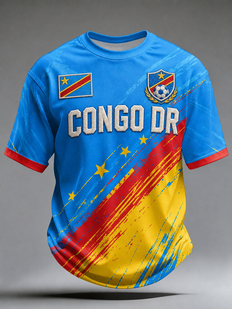 Men's DRC Football Print Casual T-shirt