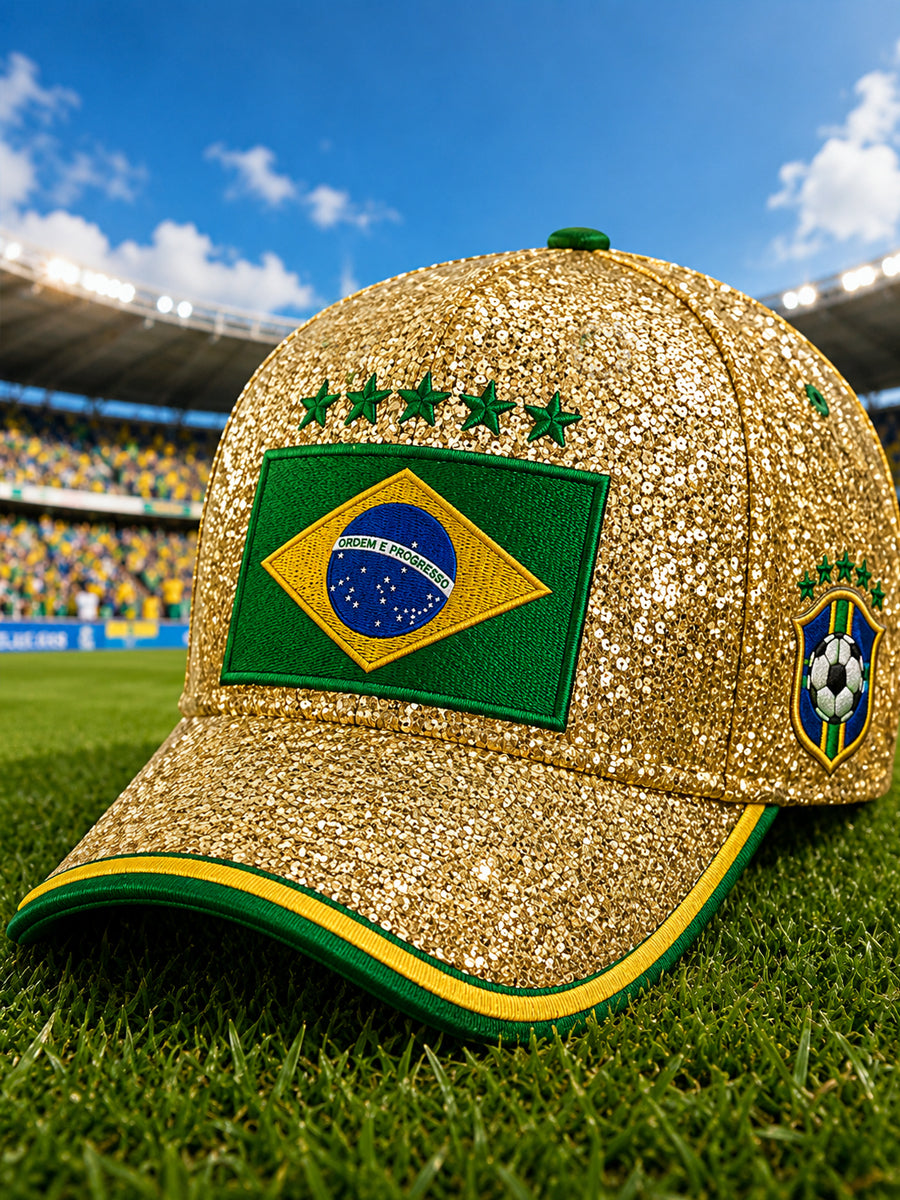 Unisex Brazil Football Fan Gift Printed Hat