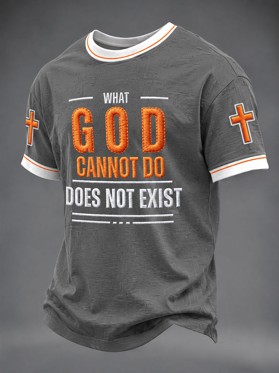 Men's“ What God Cannot Do Does Not Exist ”Print Casual Unisex T-shirt