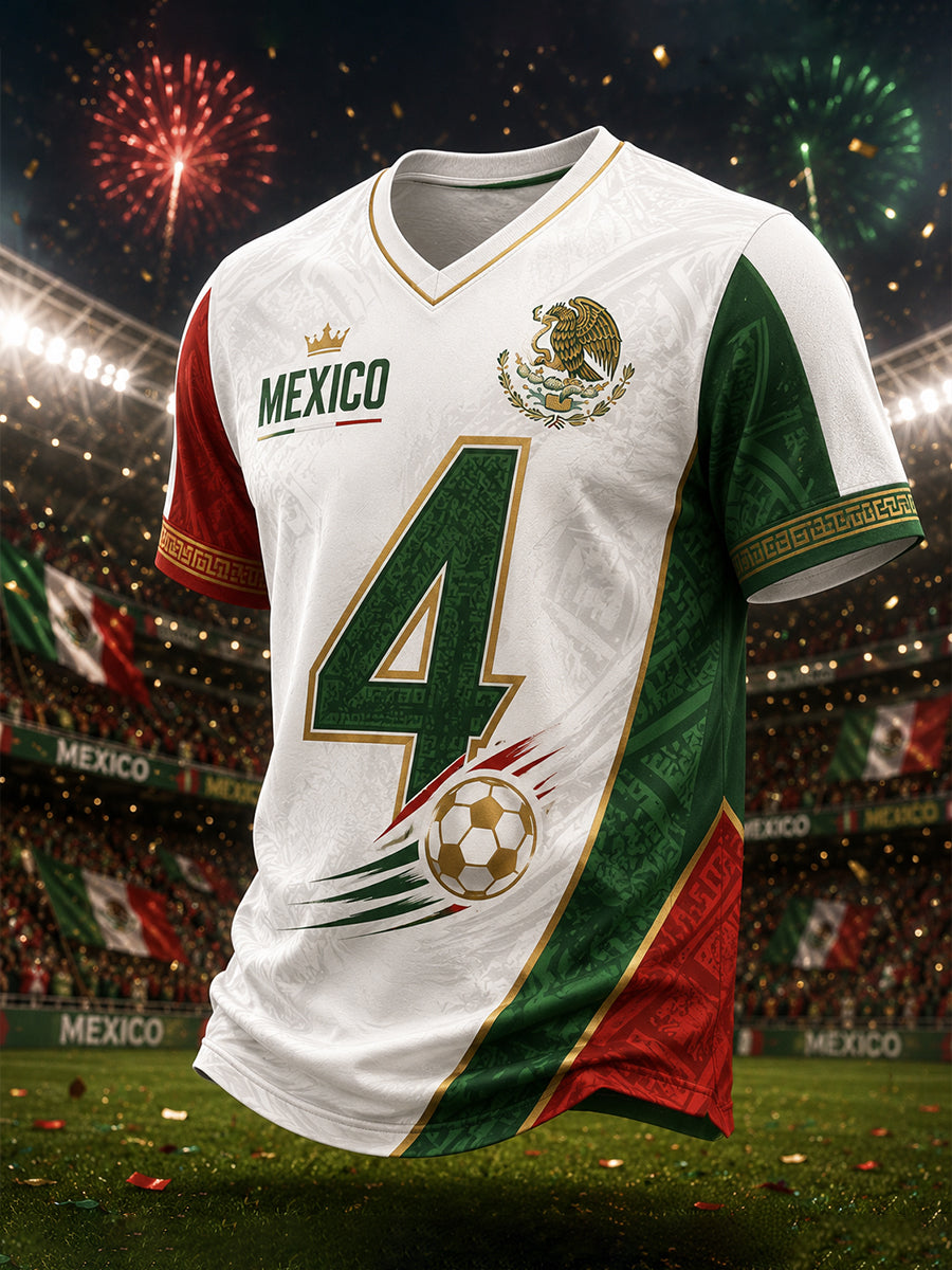 Men's Mexican Football Match Cheer Art Print T-Shirt