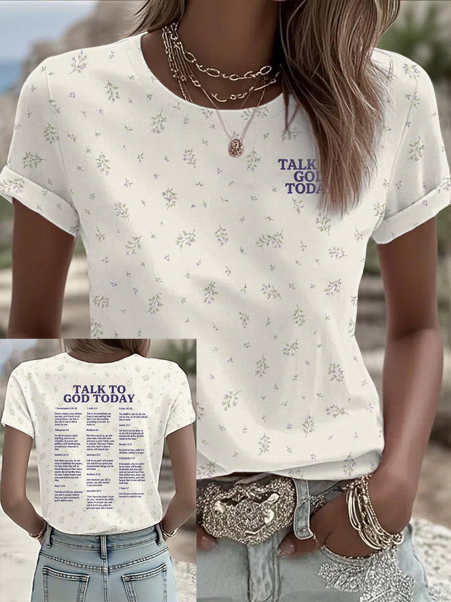 Women's TALK TO GOD TODAY Printed T-shirt