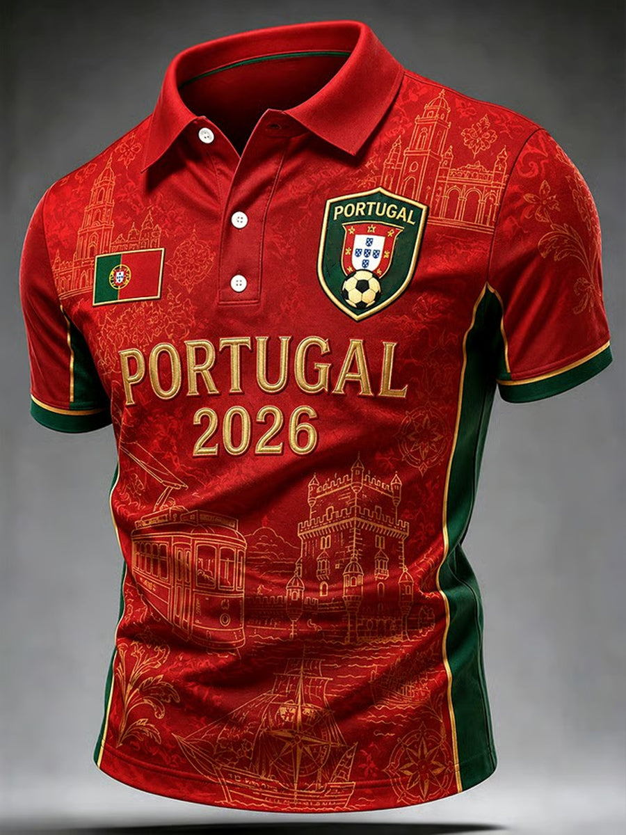 Men's Portuguese Football Print Casual Top