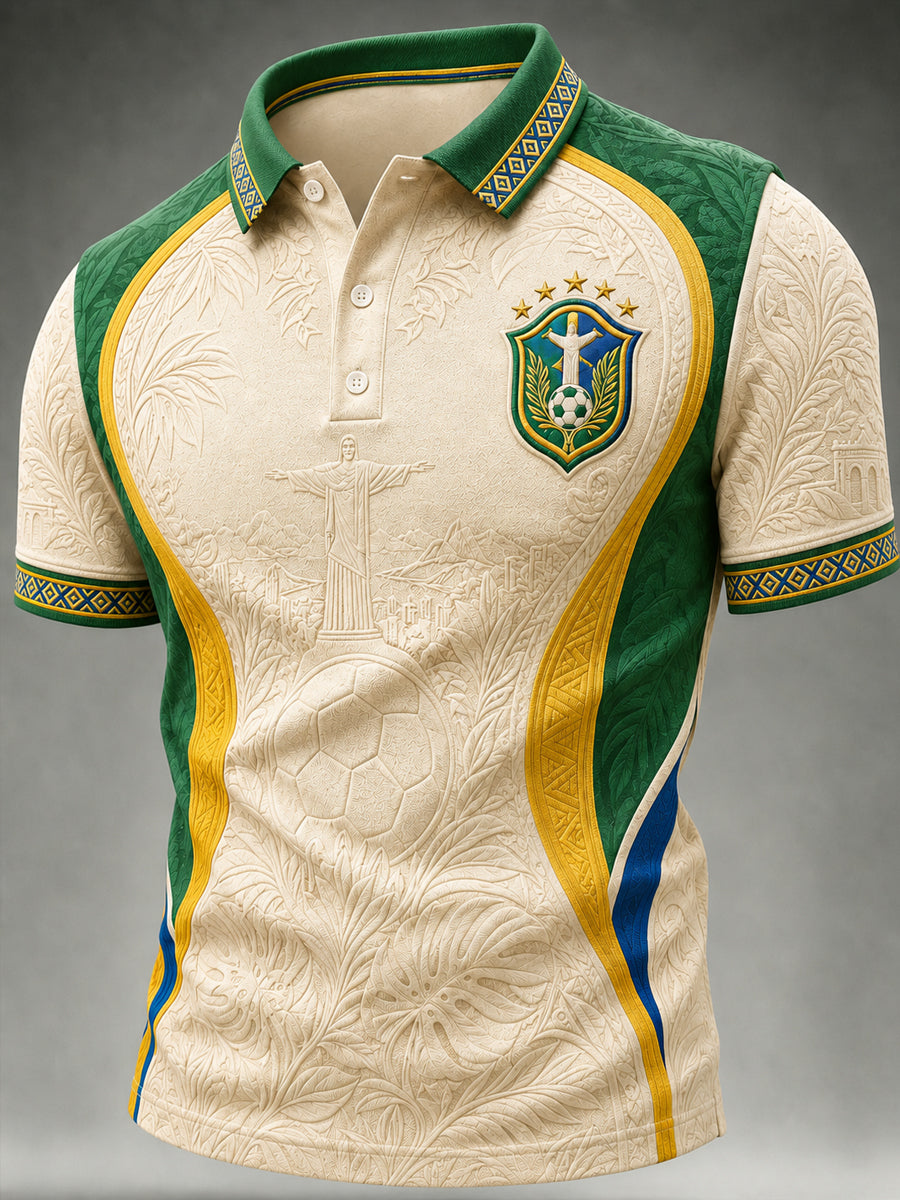 Men's Brazil Football Fan Gift Short Sleeve Top
