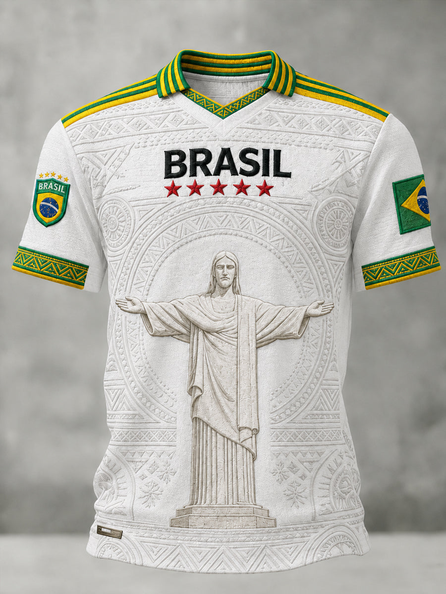 Men's Brazil Football Fan Gift Short Sleeve Top
