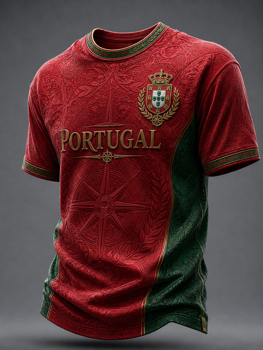 Men's Portuguese Football Printed T-shirt