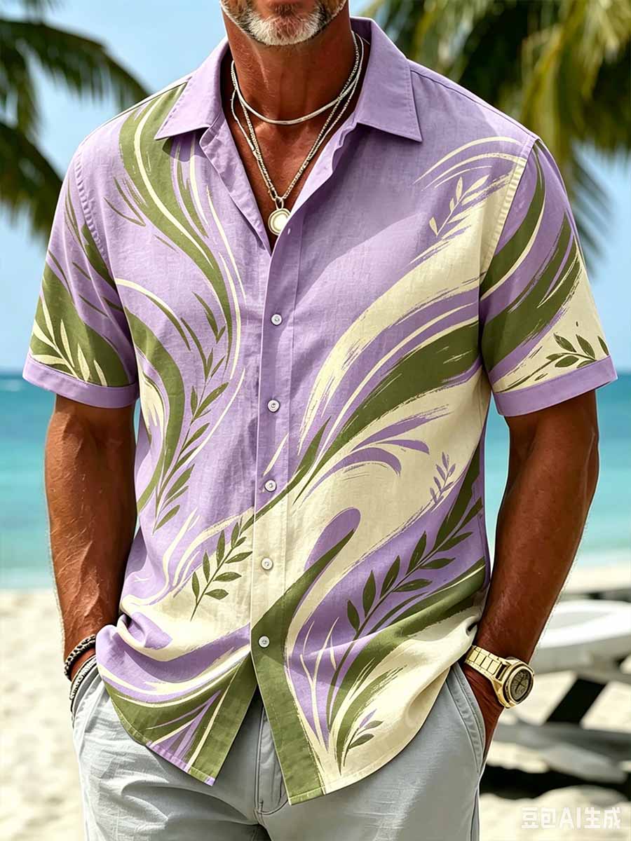 Men's Fashionable Resort Style Printed Casual Shirt