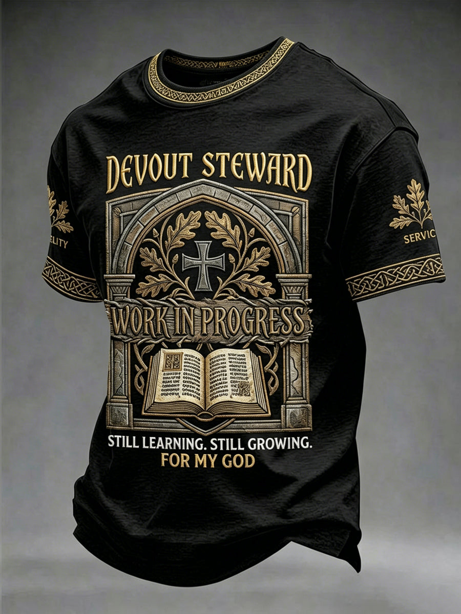 Men's Faith Print Casual Short-Sleeve T-Shirt