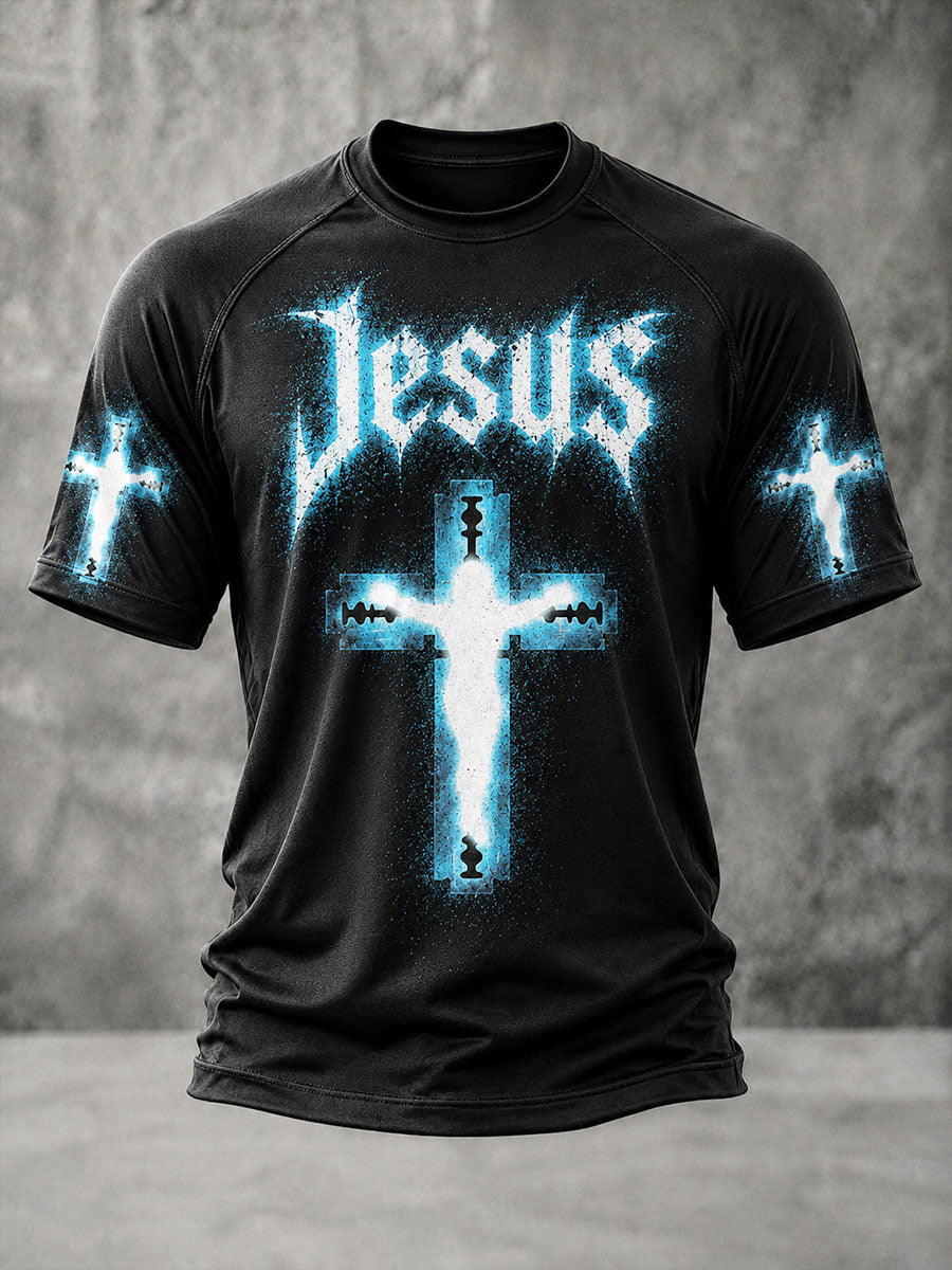 Men's Jesus Faith Print Casual T-shirt
