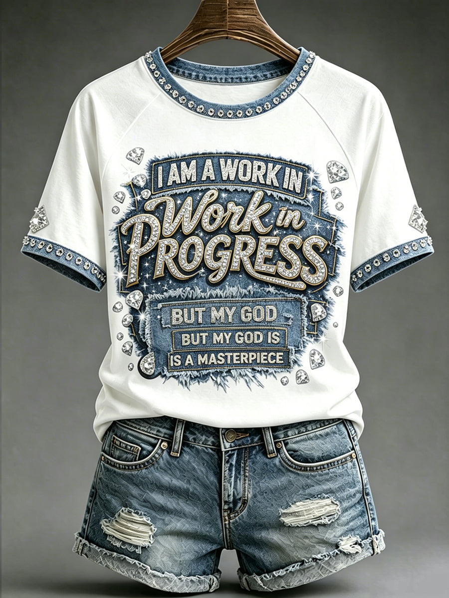 Women's Religious Print Casual Short-Sleeve T-Shirt