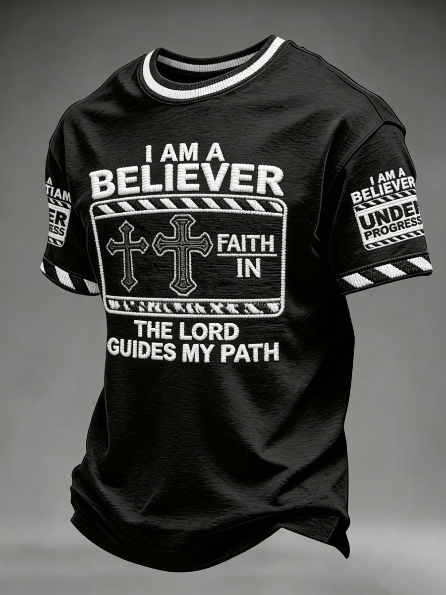 Men's Faith Print Casual Short-Sleeve T-Shirt