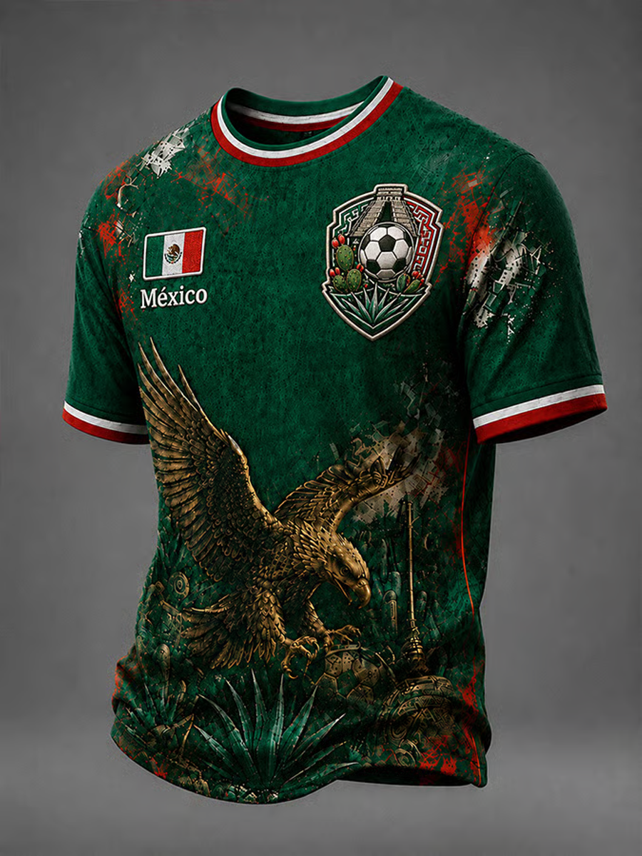 Men's Mexican Soccer Print short sleeves t-shirt