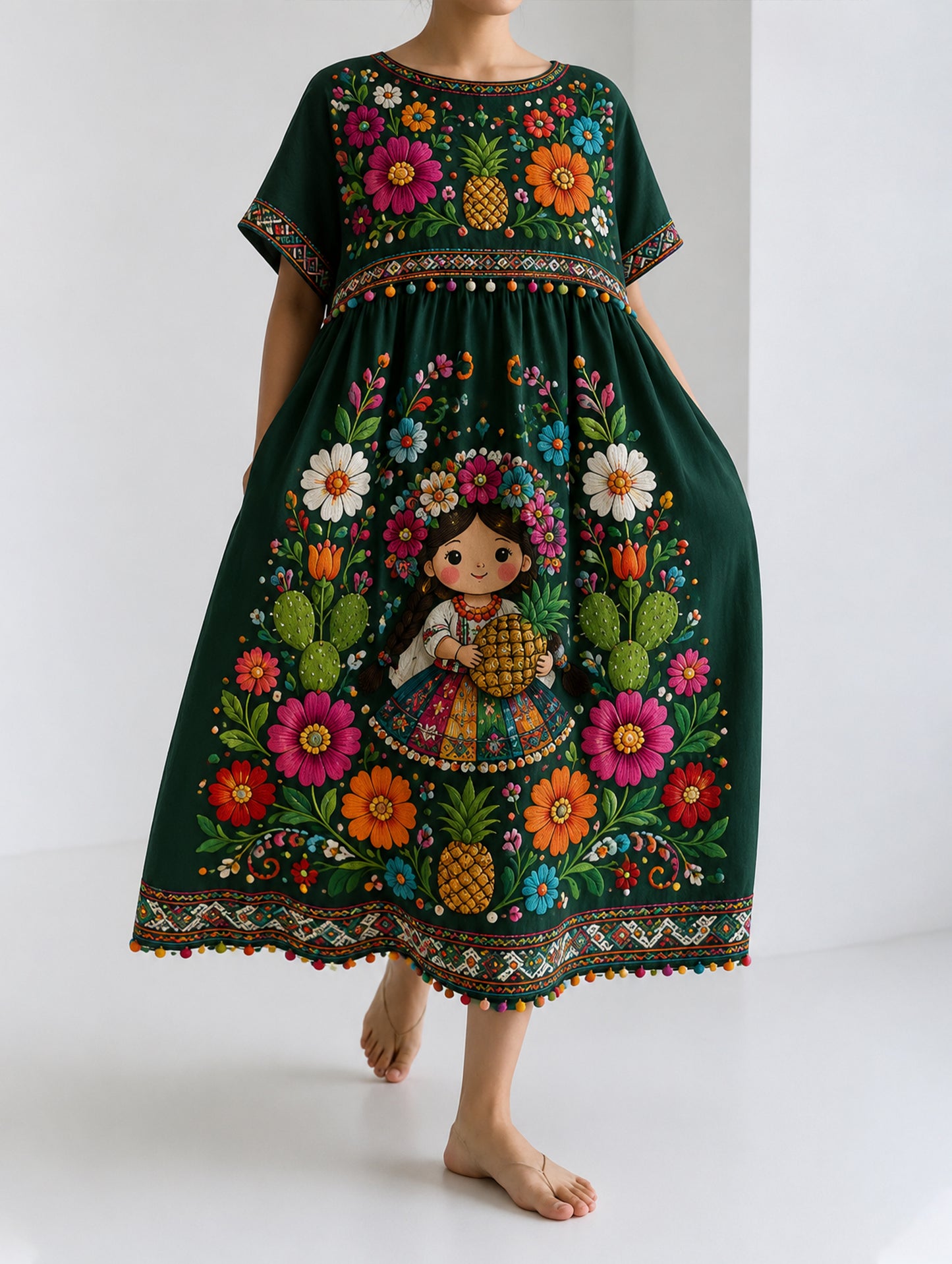 Women's Mexican Gala Gaelagacha Festival Element Art Print Dress