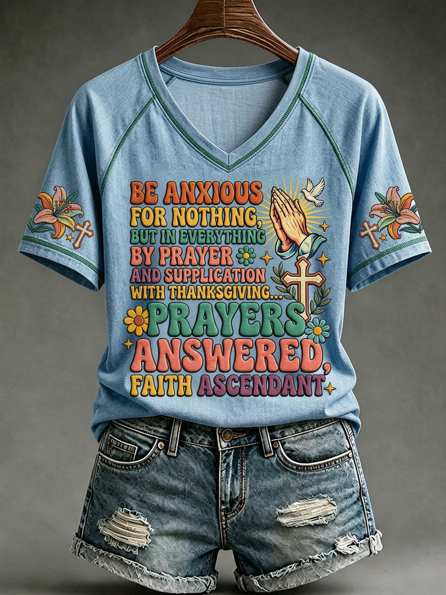 Women's Religious Print Casual Short-Sleeve T-Shirt