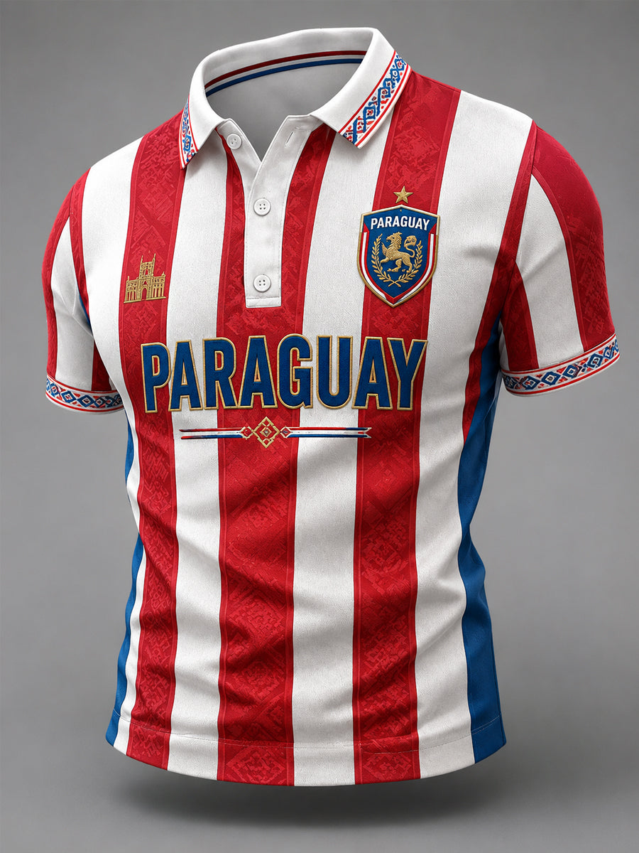 Men's Gift For Paraguay Football Fans Casual Polo