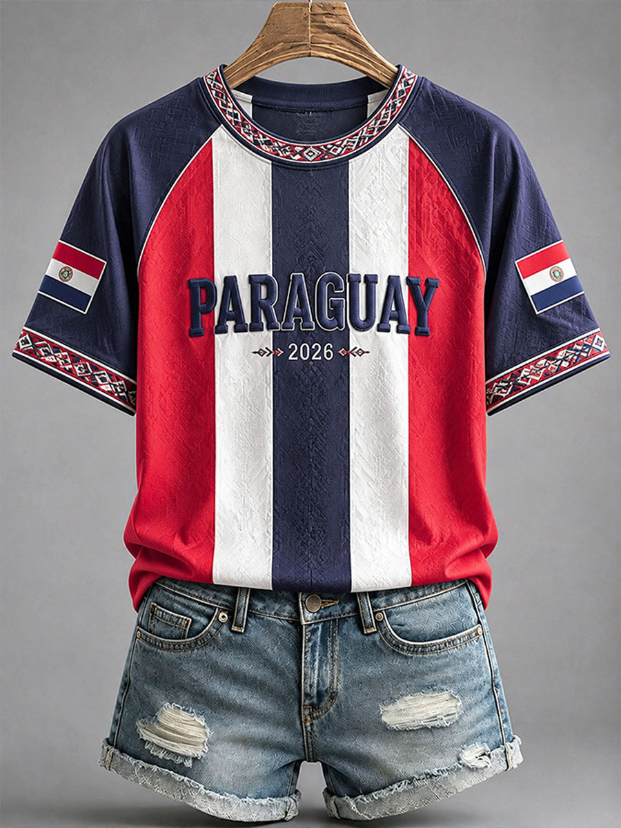 Women's 2026 Paraguay Football Style T-shirt