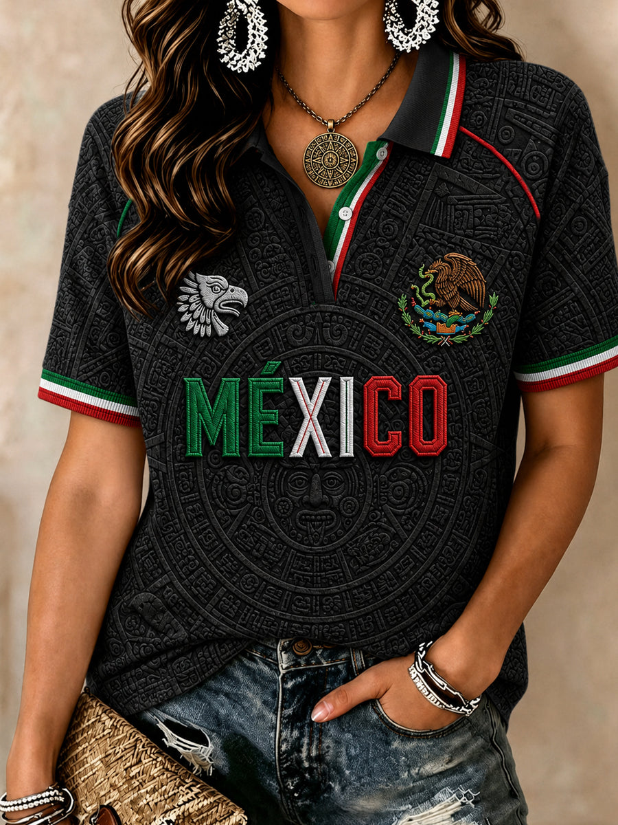 Women's Mexico Lover Art Short Sleeves Top
