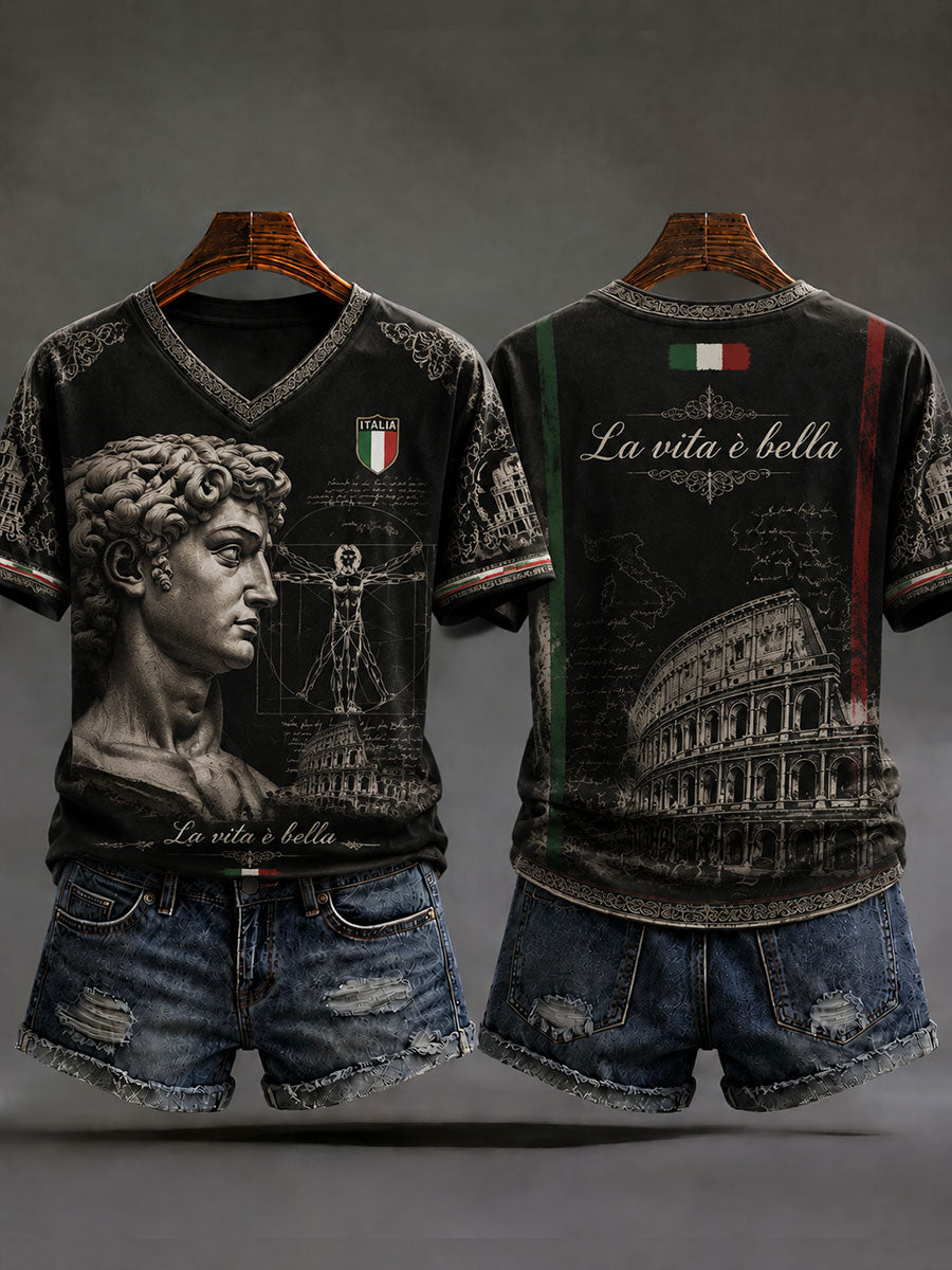 Women's Italian Casual V-Neck T-Shirts