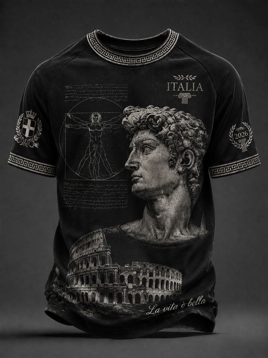 Men's Italian David Sculpture Casual T-Shirts