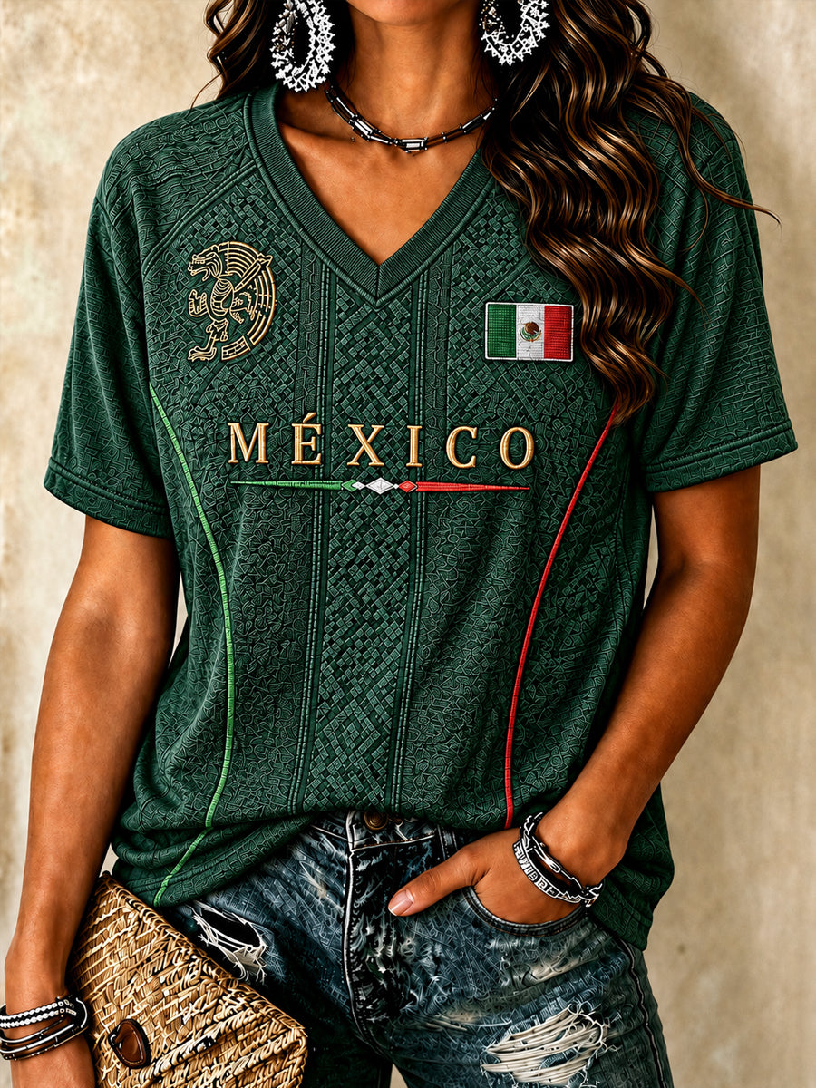 Women's Mexico Lover Art Short Sleeve O-neck T-shirt
