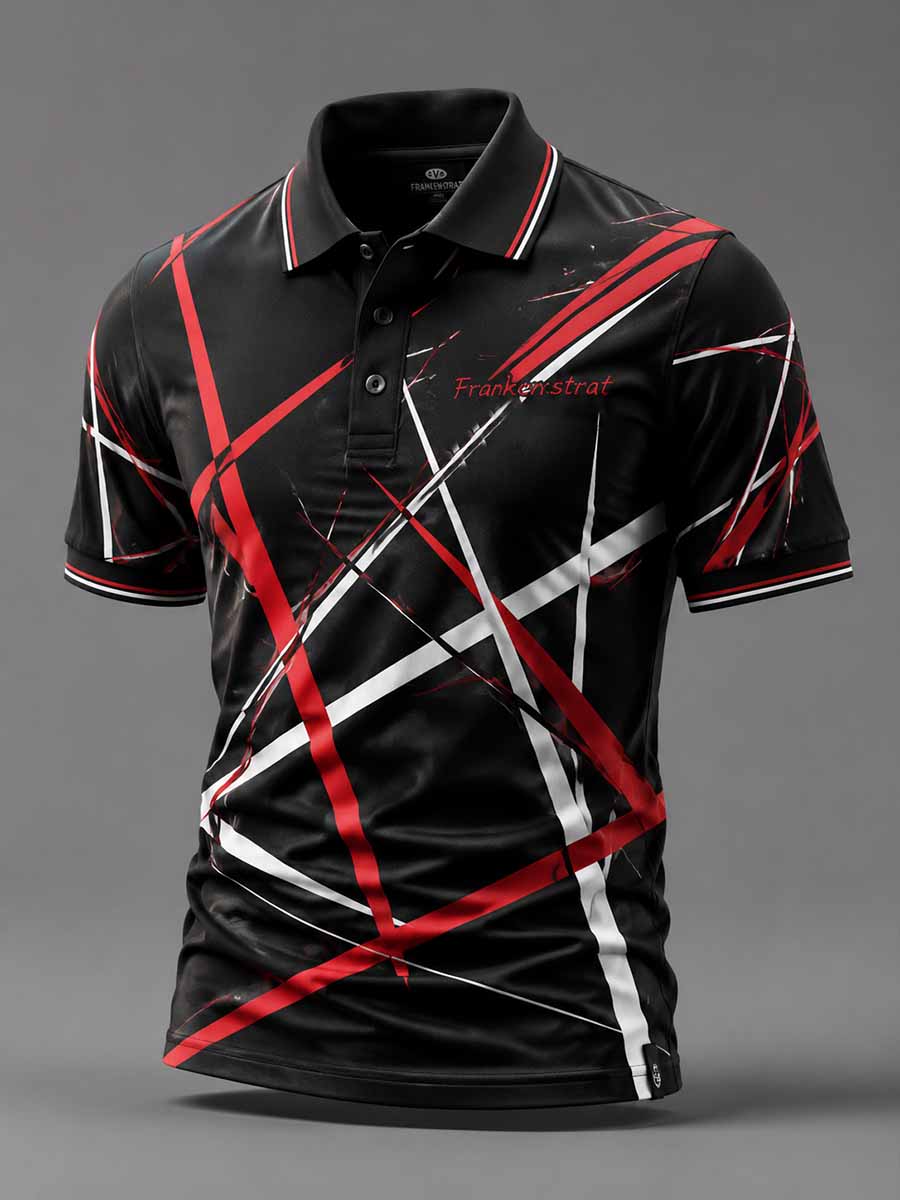 Men's Vintage Van Halen Print Casual Polo Shirt
