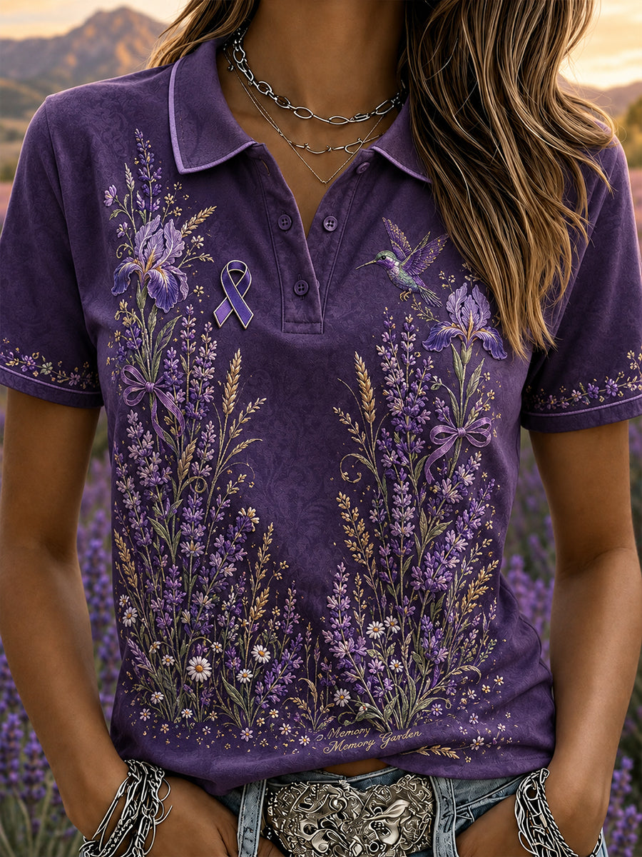Women's Alzheimer's Disease Awareness Polo T-Shirt