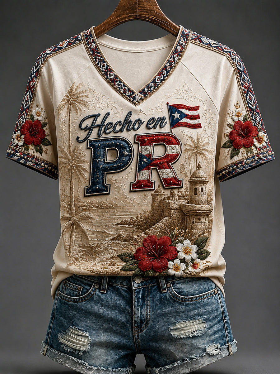 Retro Puerto Rican Classic Casual T-Shirt