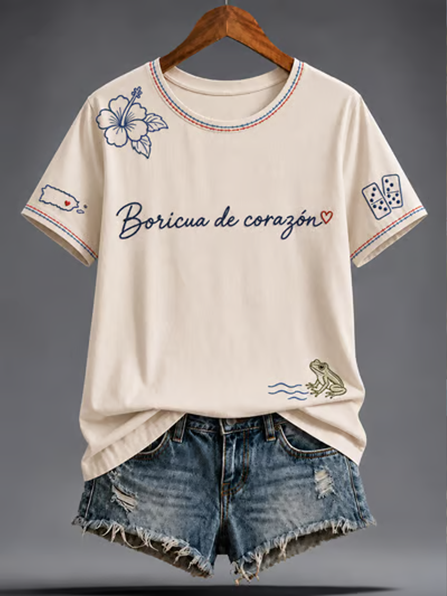 Women's Puerto Rico Printed short-sleeved T-shirt