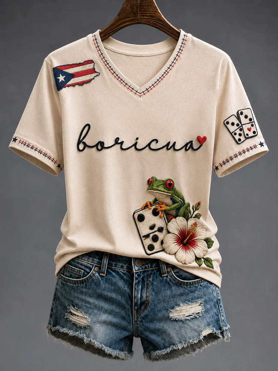 Women's Puerto Rico Printed short-sleeved T-shirt