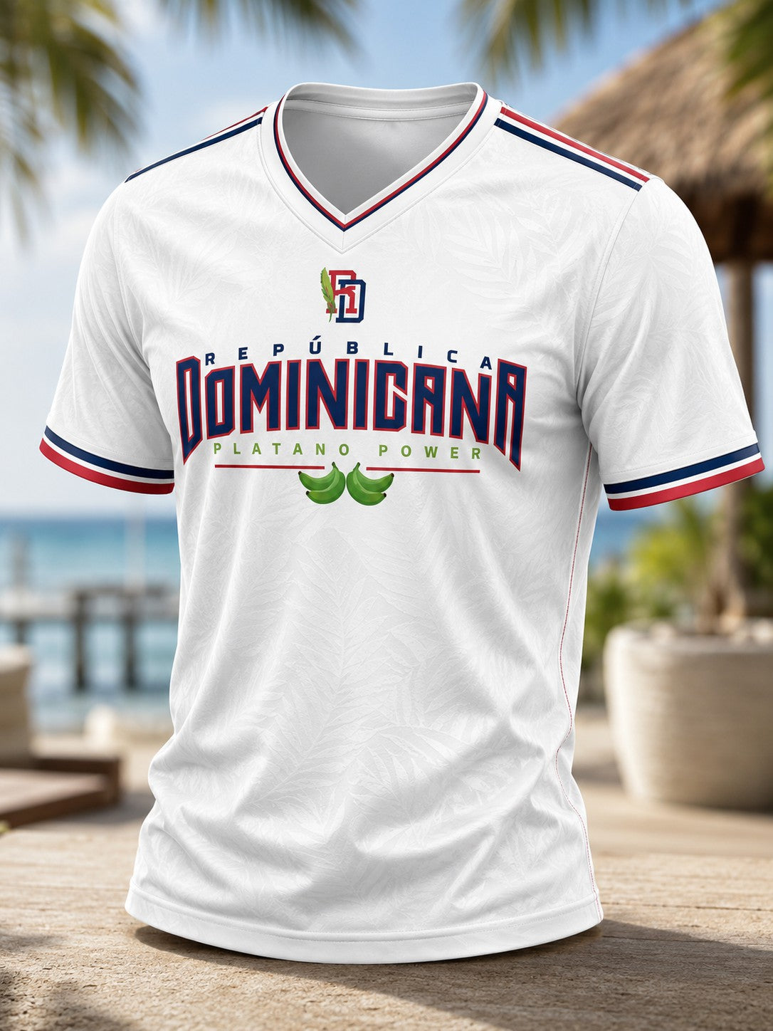 Men's Dominican Printed V-neck T-shirt