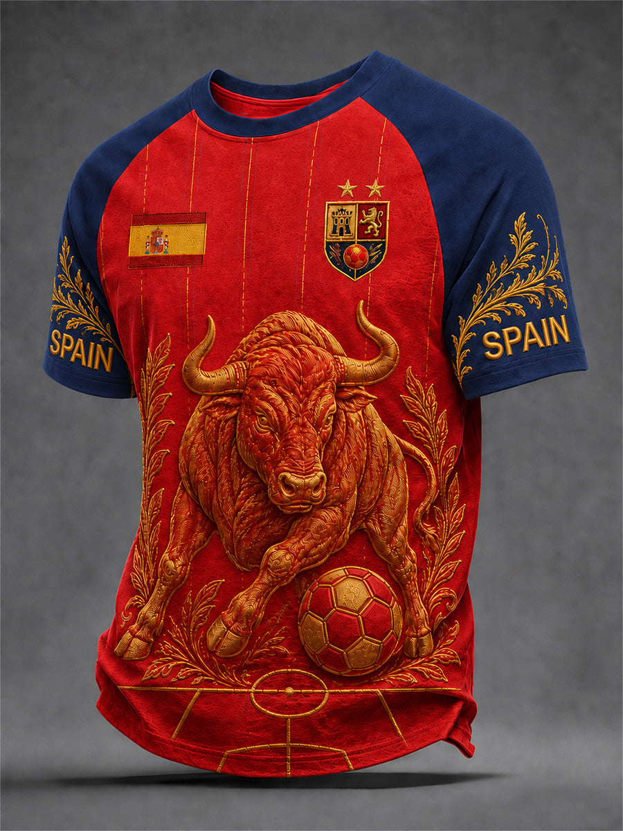 Men's We Are The Champions 2026 Print Celebrate España Champions Gift For Football Fans Casual Tee